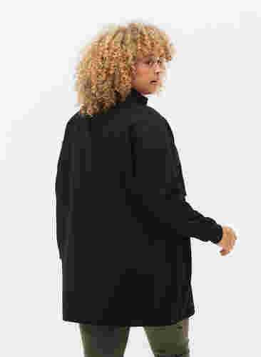 Lång sweatshirt med ficka och dragkedja, Black, Model image number 1