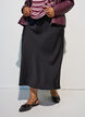 Midikjol i satin, Svart, Model image number 3