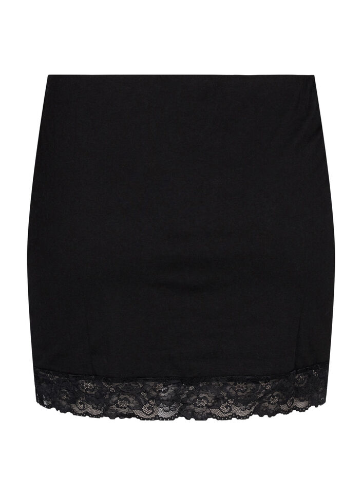 2-pack toppar förlängare med spets trim, Black/Black, Packshot image number 1