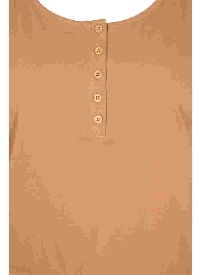 Enfärgad bomullstopp med resårkant, Pecan Brown, Packshot image number 2