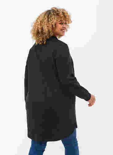 Långärmad tunika med knytband, Black, Model image number 1