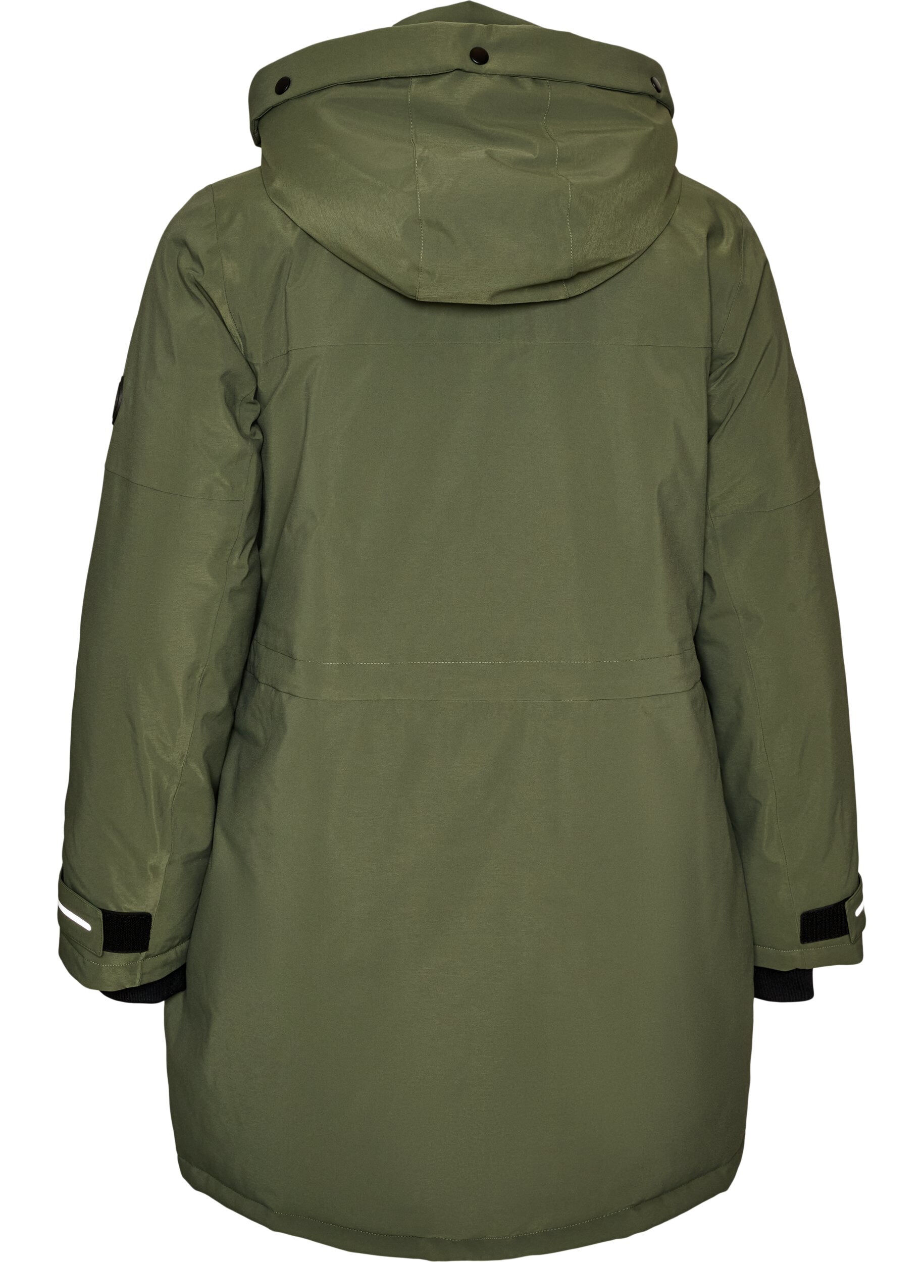ZizziVattenavvisande parkas med huva och funktionella detaljer, Gr&ouml;n, Packshot image number 1