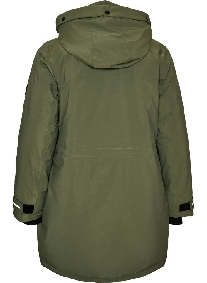 Vattenavvisande parkas med huva och funktionella detaljer, Gr&ouml;n, Packshot image number 1