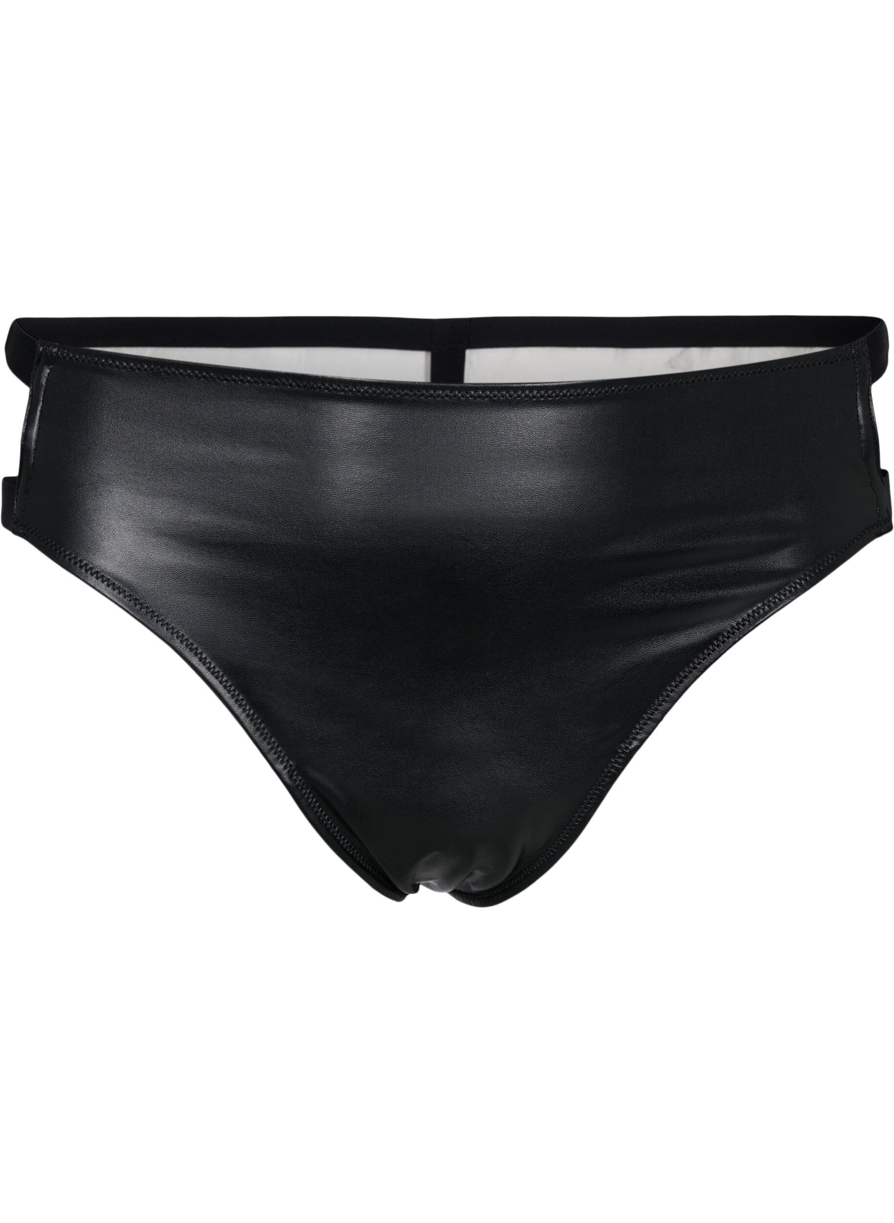 Zizzi G-string trosor med bel&auml;ggning och sn&ouml;rning, Black, Packshot image number 0