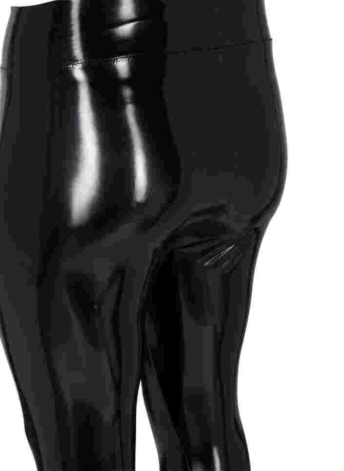 Wet look-leggings, Black Shiny, Packshot image number 3