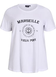 T-shirt med tryck, Vit