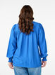 Viskosblus med smock och rynkade detaljer, Bl&aring;, Model image number 2