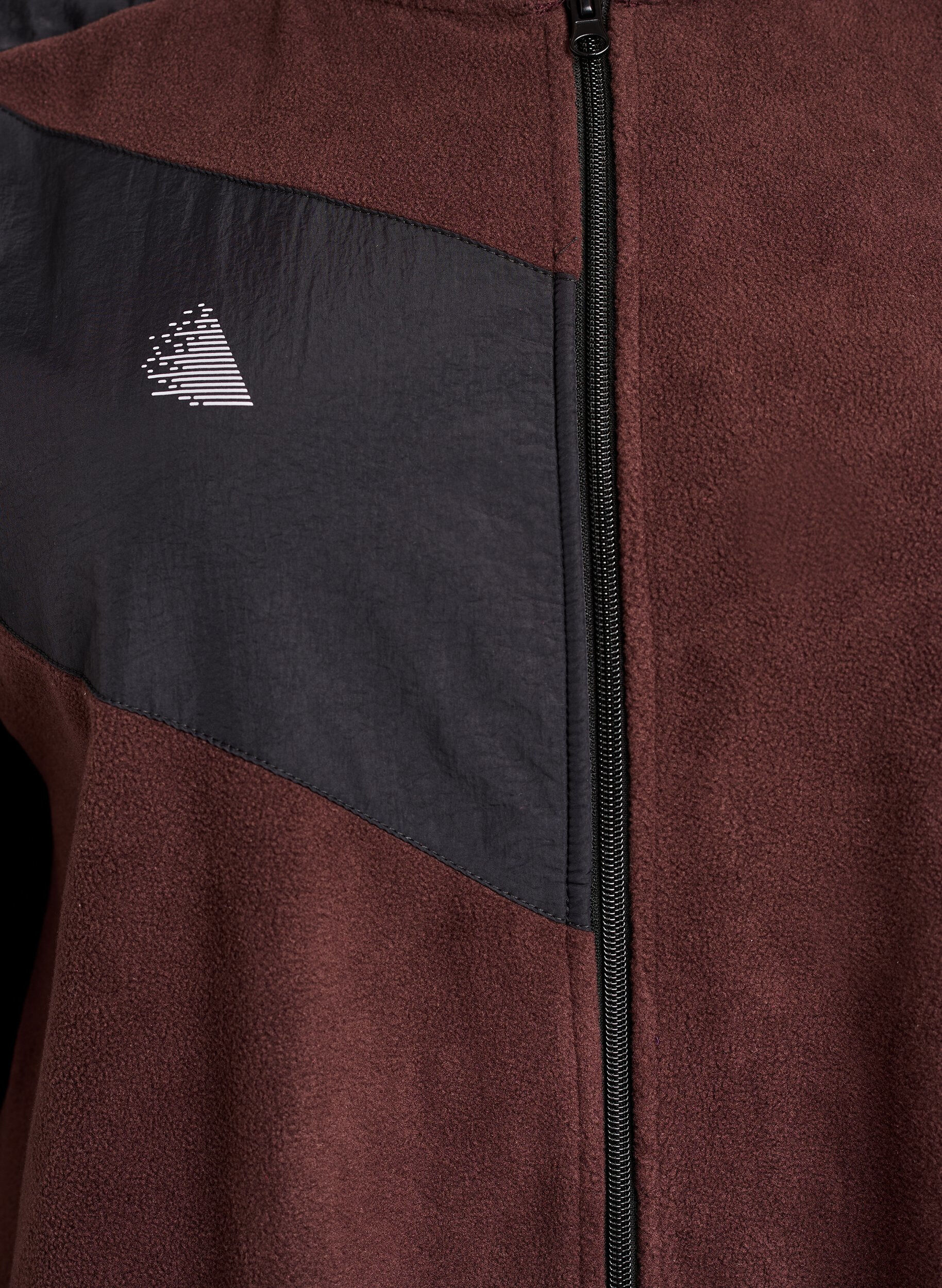 Zizzi Fleecejacka med huva och fickor, Brun, Packshot image number 2