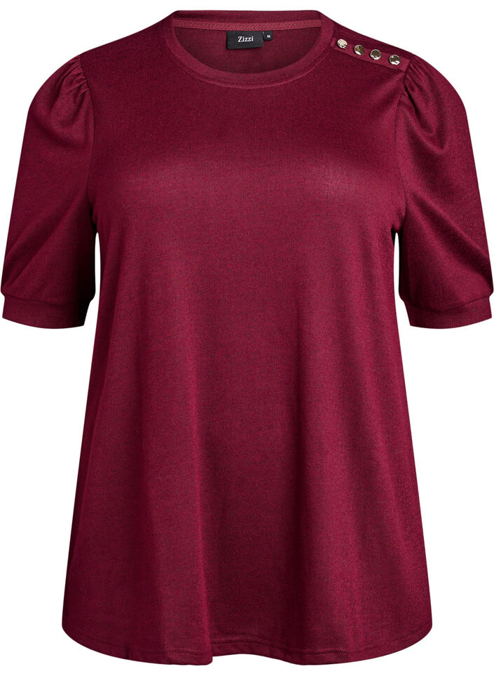 Dam Blus Puffärmar Mjuk Material
