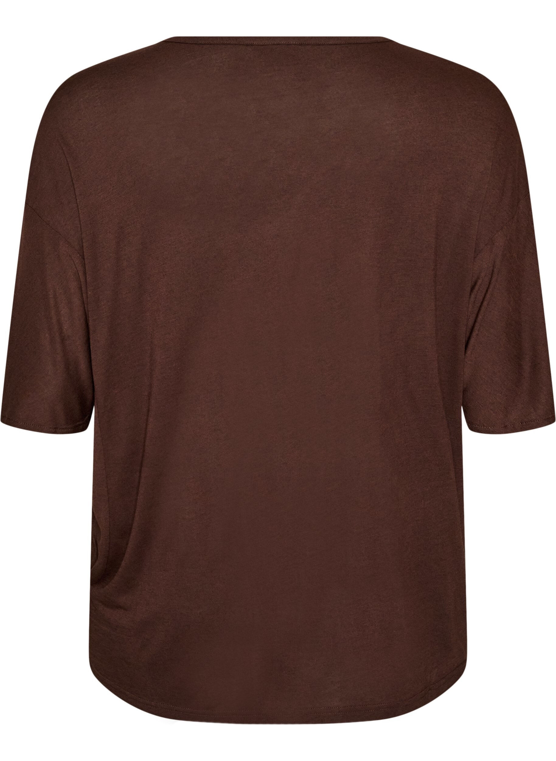 ZizziL&ouml;s t-shirt i viskosjersey, Brun, Packshot image number 1