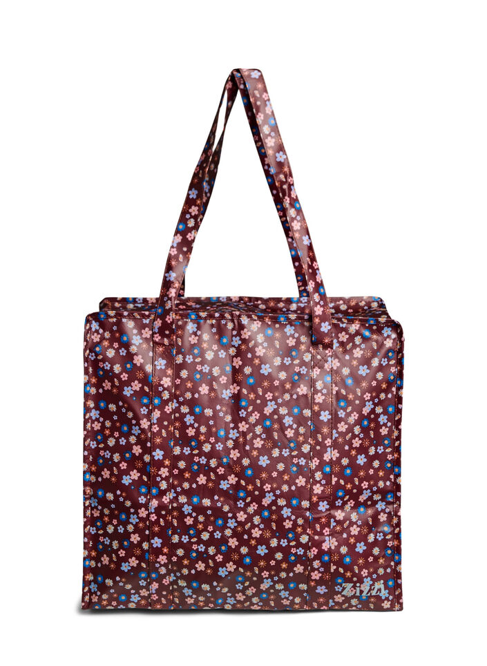 Shoppingsv&auml;ska med dragkedja, Brun, Packshot image number 1