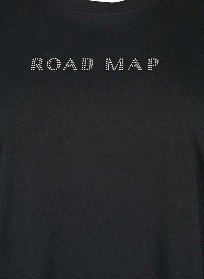 T-shirt i ekologisk bomull med similistenar, Black, Packshot image number 2