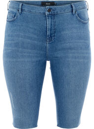 Figurnära jeansshorts, Dark blue denim