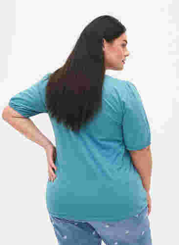 T-shirt i bomull med 2/4-ärmar, Brittany Blue, Model image number 1