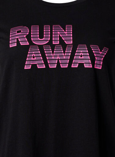  T-shirt till träning med print, Black w. Run Away, Packshot image number 2