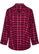 Rutig pyjamasskjorta i bomull med l&aring;nga &auml;rmar, R&ouml;d, Packshot image number 0