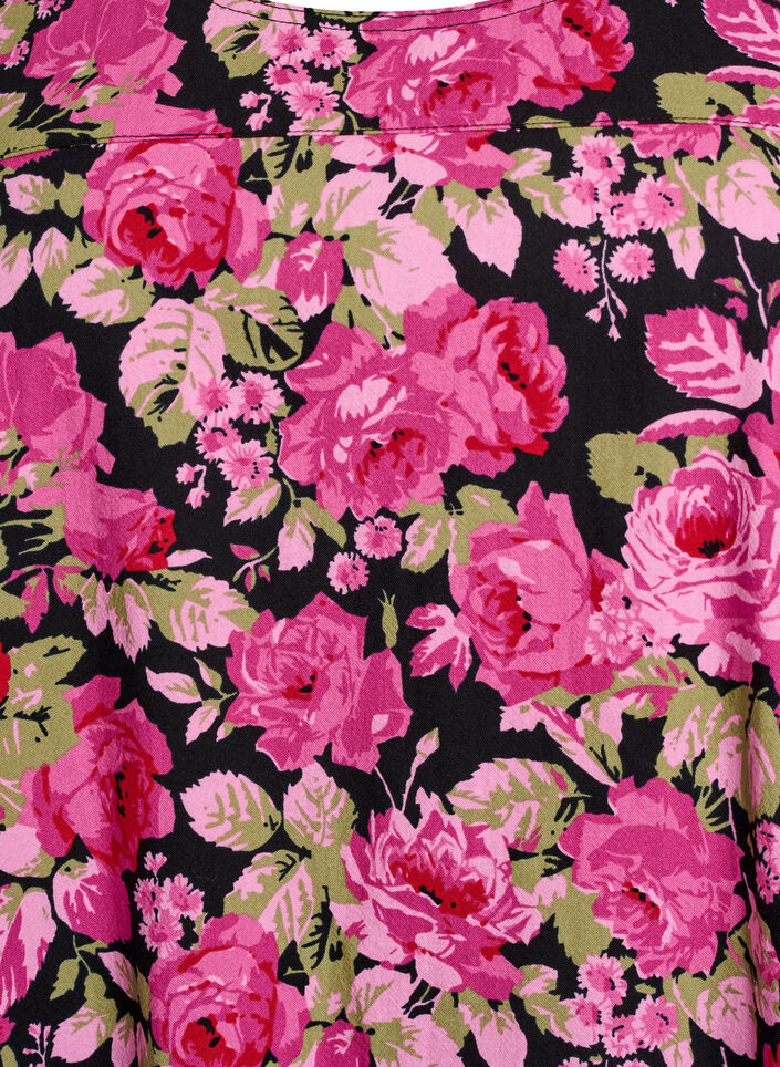 Kort&auml;rmad bomullskl&auml;nning med tryck, Svart, Packshot image number 2