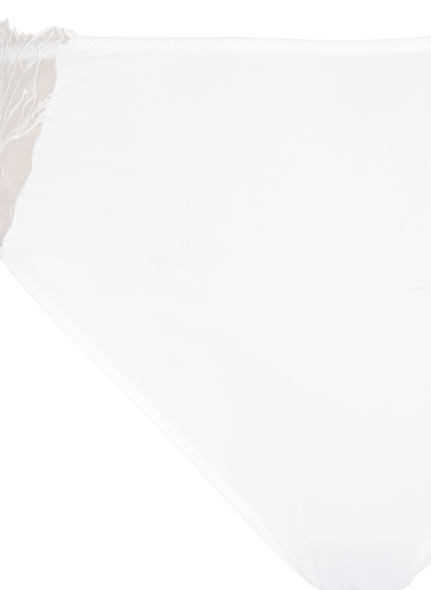 Zizzi Trosor i microfiber med spets, Vit, Packshot image number 2