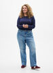 Enf&auml;rgad blus med l&aring;nga &auml;rmar, Bl&aring;, Model image number 1