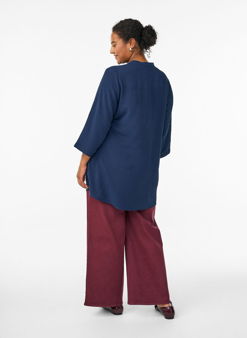 Tunika med 3/4-&auml;rmar, Bl&aring;, Model image number 2