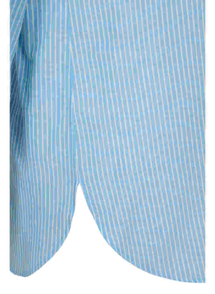 Randig skjorta i 100% bomull, Lichen Blue Stripe , Packshot image number 3
