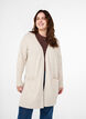 Ribbstickad kofta med fickor, Beige, Model image number 0