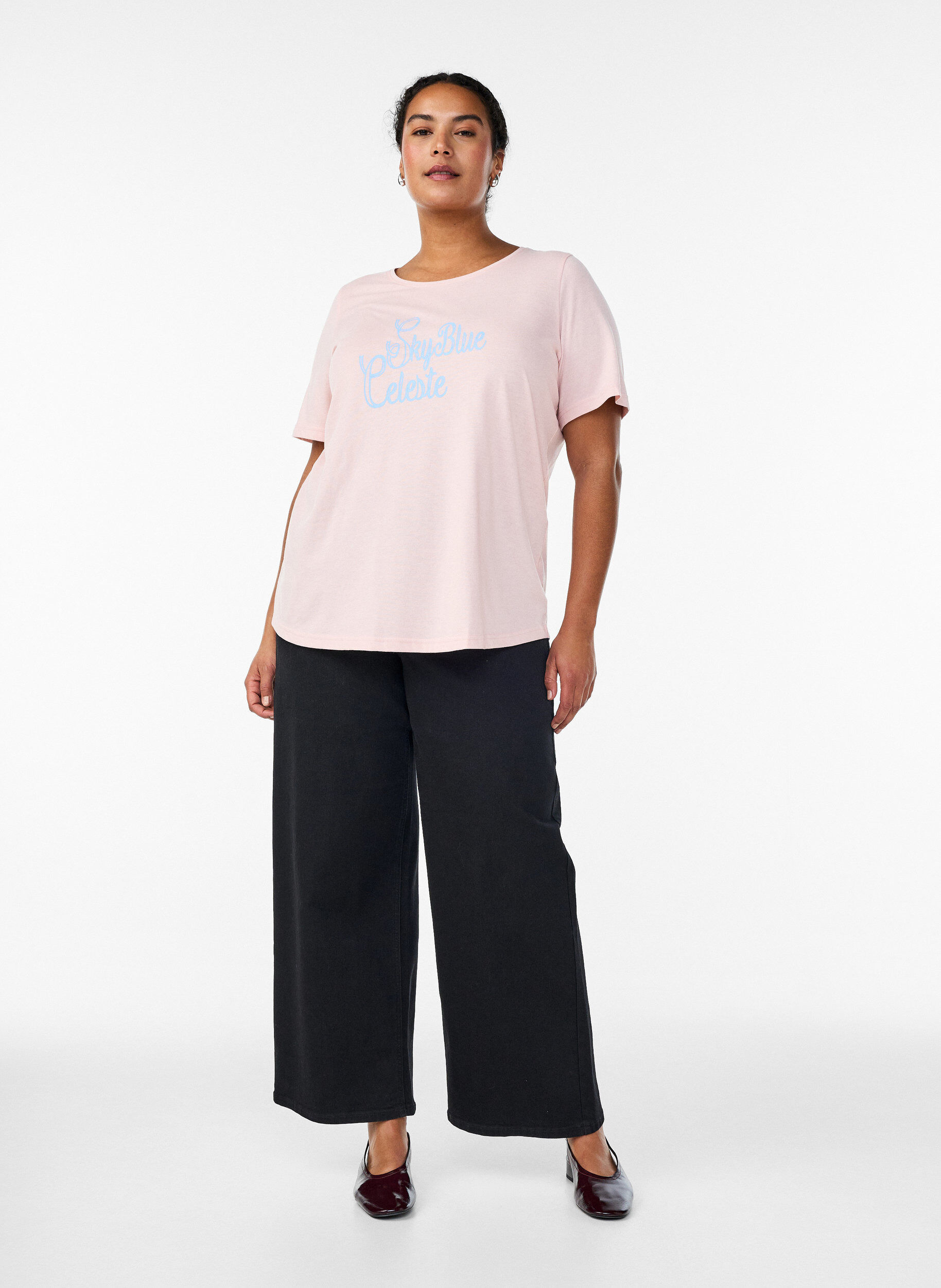 ZizziT-shirt med tryck, Rosa, Model image number 1