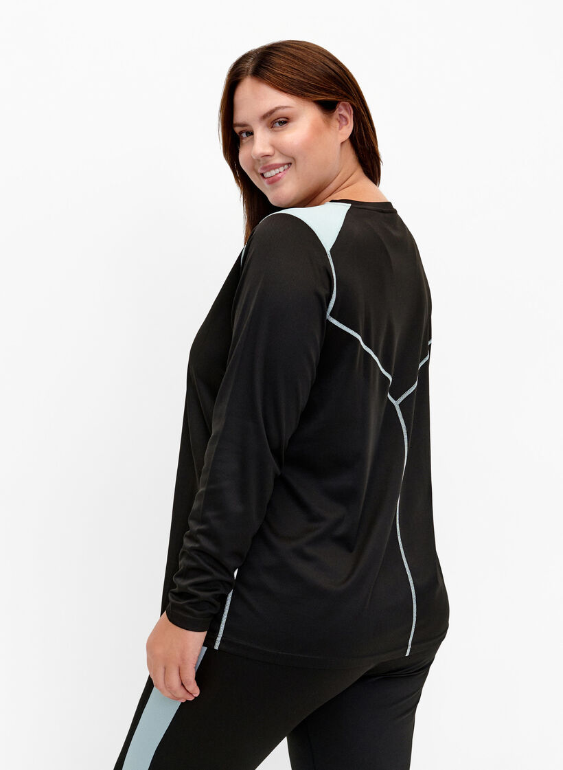 Skidundertröja med färgblock, Black w. Gray Mist, Model image number 1