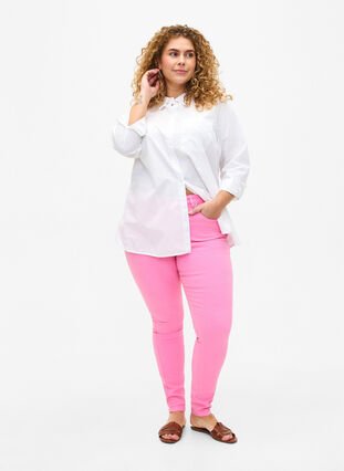 Amy jeans med supersmal passform och hög midja, Rosebloom, Model image number 0