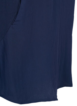 Kortärmad viskosklänning med fickor, Navy Blazer, Packshot image number 3