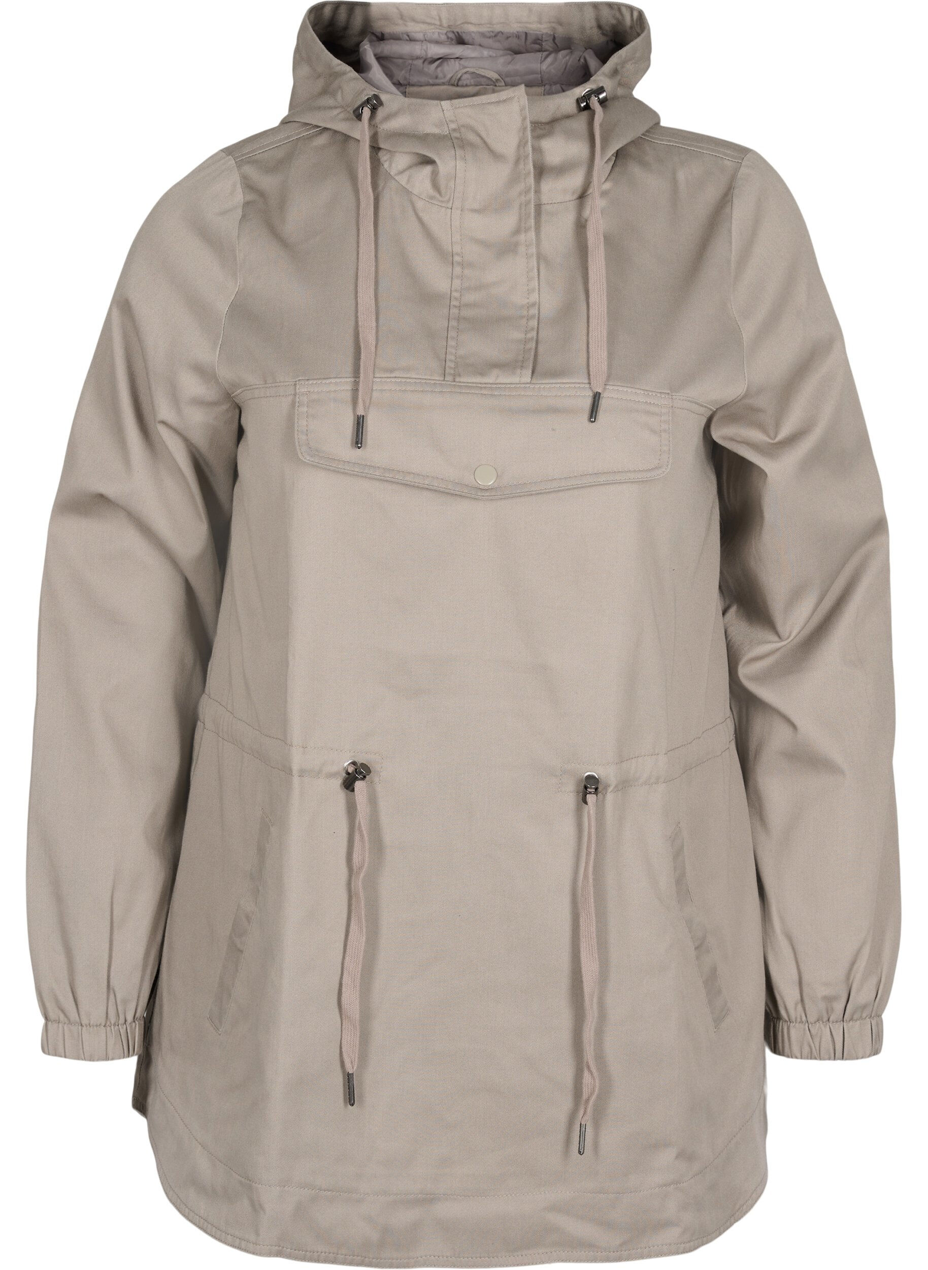 Zizzi Anorak med huva och fickor, Moon Rock, Packshot image number 0