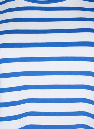 Randig T-shirt i ekologisk bomull, Blue Stripes, Packshot image number 2