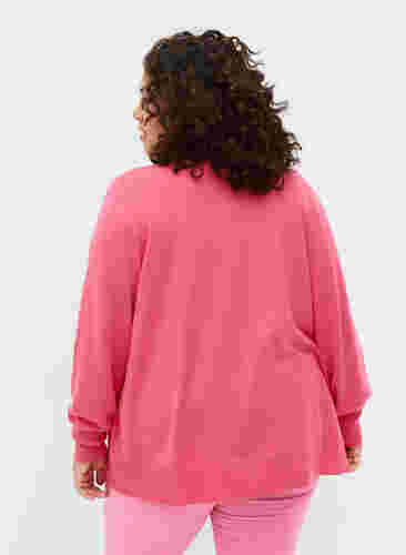 Ribbad kofta med knappar, Hot Pink, Model image number 1