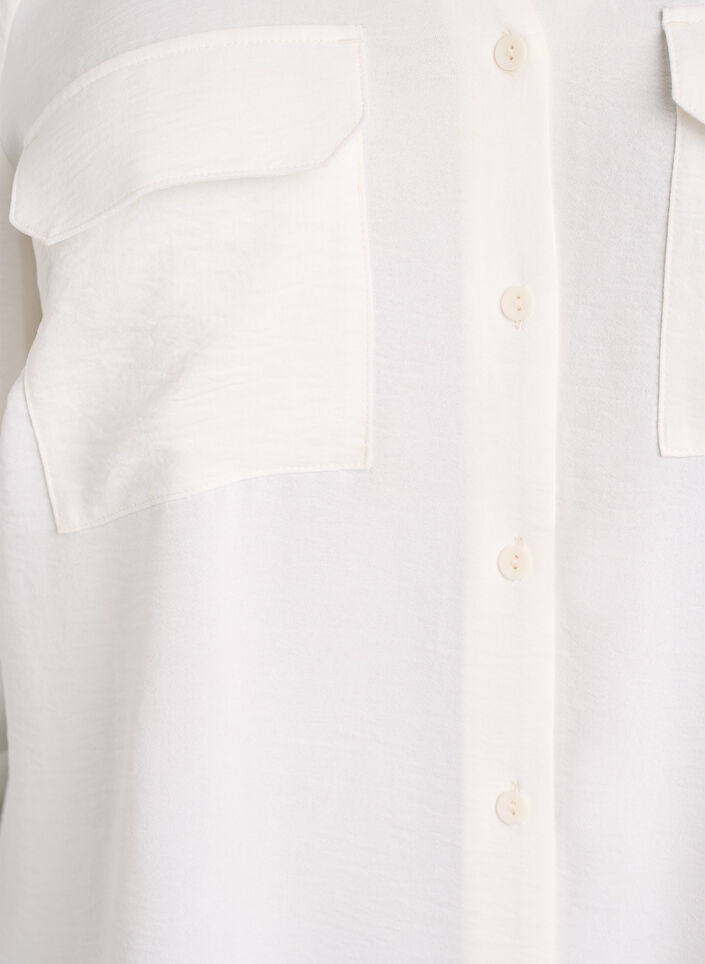 Skjorta med br&ouml;stfickor och 3/4-&auml;rmar, Vanilla, Packshot image number 2