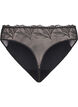 Trosor i microfiber med spets, Svart, Packshot image number 1