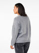 Stickad kofta med silvrig rosett, Medium Grey Melange, Model image number 1