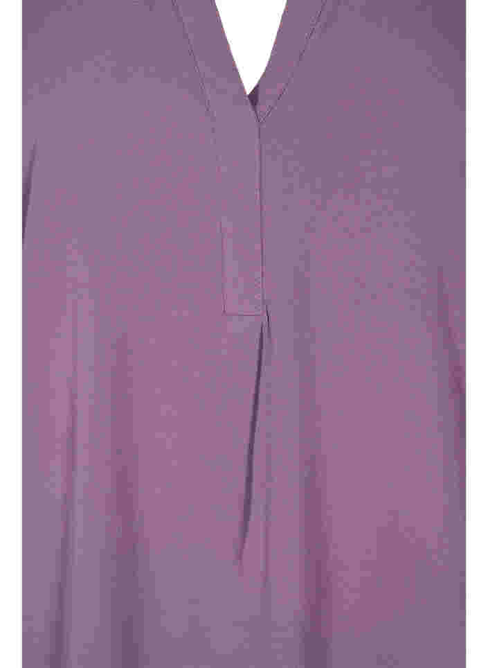 Kortärmad blus med v-ringning, Vintage Violet, Packshot image number 2