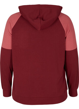 Sweatshirt med huva och ficka, Pomegranate, Packshot image number 1
