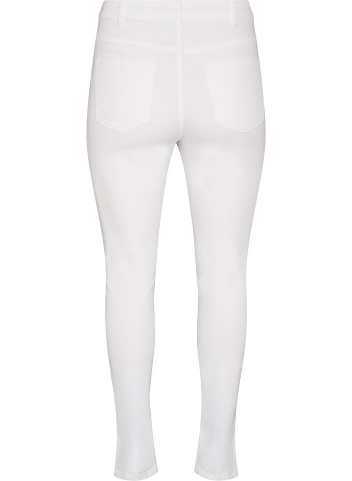 Amy jeans med h&ouml;g midja och supersmal passform, Vit, Packshot image number 1