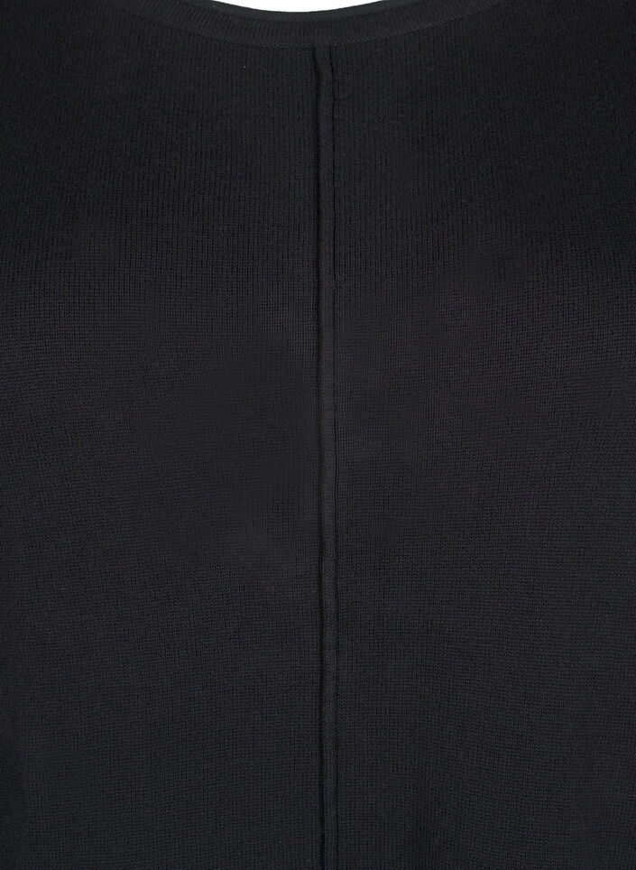 Stickad kl&auml;nning i bomull-viskosblandning, Svart, Packshot image number 2