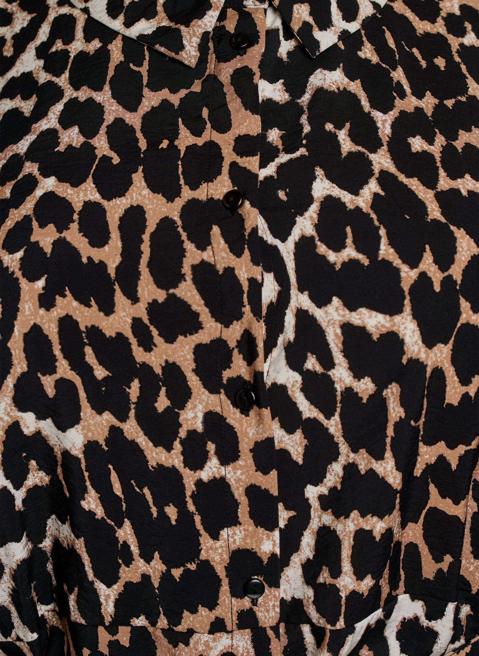 ZizziM&ouml;nstrad tunika med knytsk&auml;rp och 3/4-&auml;rmar, Brun, Packshot image number 2