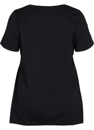 A-linjeformad t-shirt i bomull, Black FIERCE, Packshot image number 1