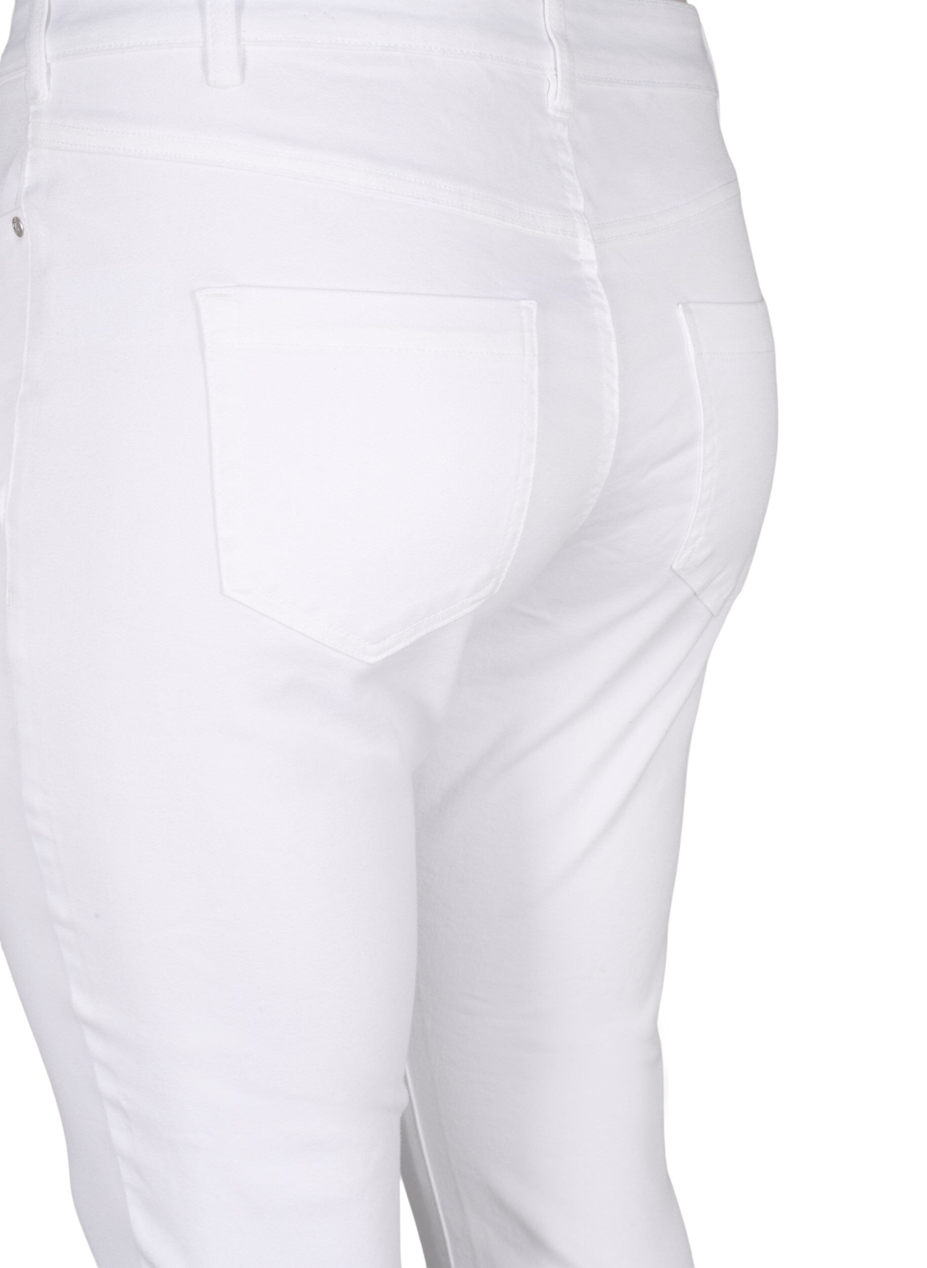 Zizzi Viona jeans med normal midja, Vit, Packshot image number 3