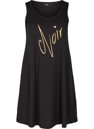 A-linjeformad klänning utan ärmar, Black NOIR, Packshot image number 0