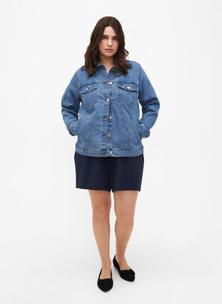 FLASH - jeansjacka i stretchig bomullsblandning, Blue Denim, Model image number 2