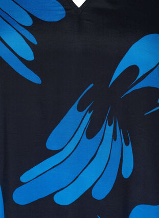 Mönstrad viskostopp med v-ringning, Dark Blue AOP, Packshot image number 2