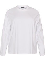 Bas-t-shirt med l&aring;nga &auml;rmar, Vit
