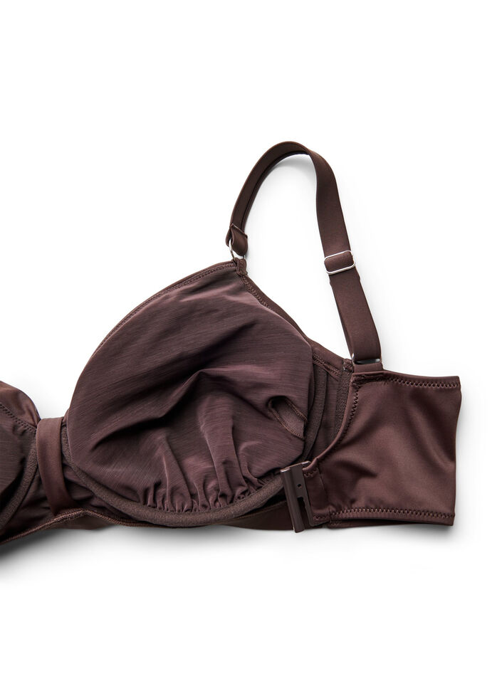 Bikini-bh med bygel och drapering, Brun, Packshot image number 3