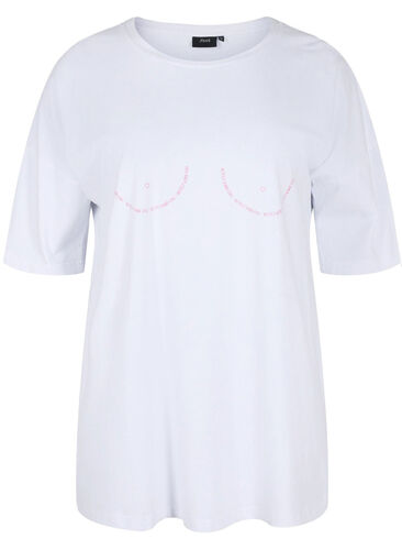Support the breasts – T-shirt i bomull, White, Packshot image number 0