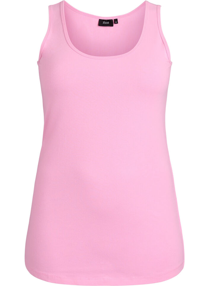 Solid f&auml;rg bas topp i bomull, Rosa, Packshot image number 0